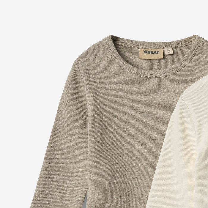 Wheat Main 2 Rib Body L/S Spencer Body 0072 gravel melange