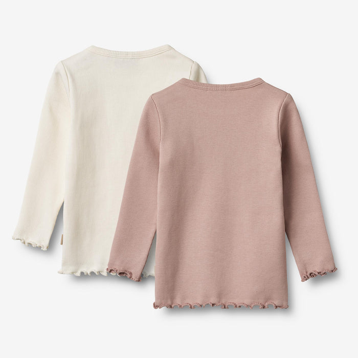 Wheat Main 2 Rib T-shirt L/S Ida T-Shirt 2487 rose powder