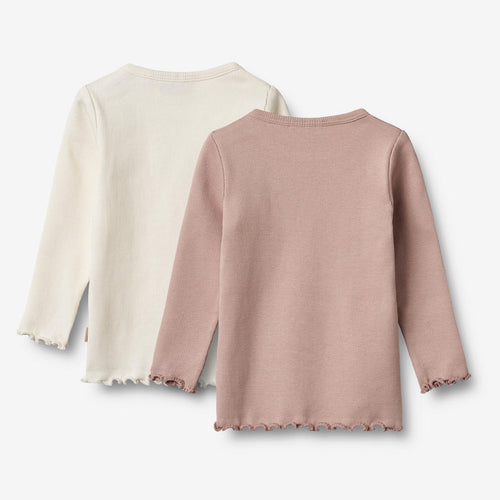 Wheat Main 2 Rib T-shirt L/S Ida T-Shirt 2487 rose powder