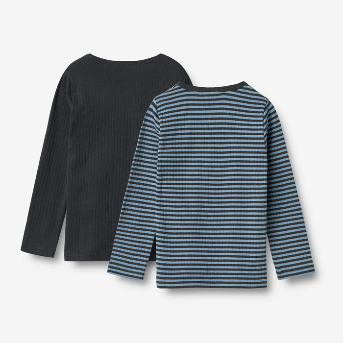 Wheat Main 2 Rib T-Shirt L/S Stig Jersey Tops and T-Shirts 9548 bright blue stripe