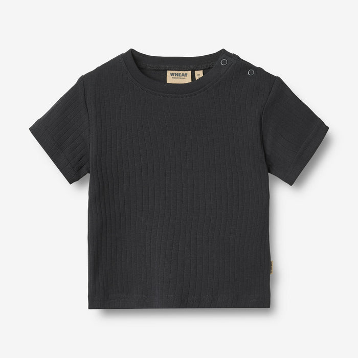 Wheat Main 2 Rib T-shirt S/S Fabian T-Shirt 9432 navy rib stripe