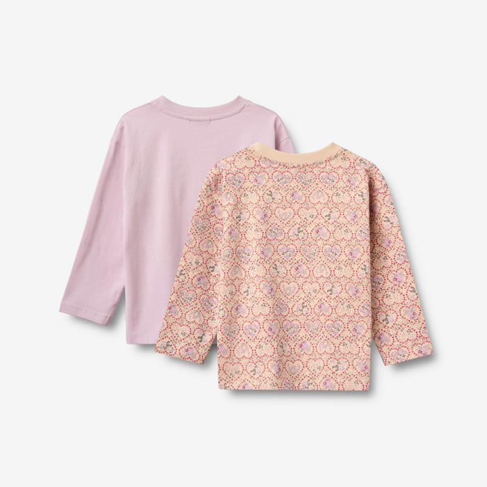 Wheat Main 2 T-shirt L/S Dixie T-Shirt 9876 magenta heart flowers