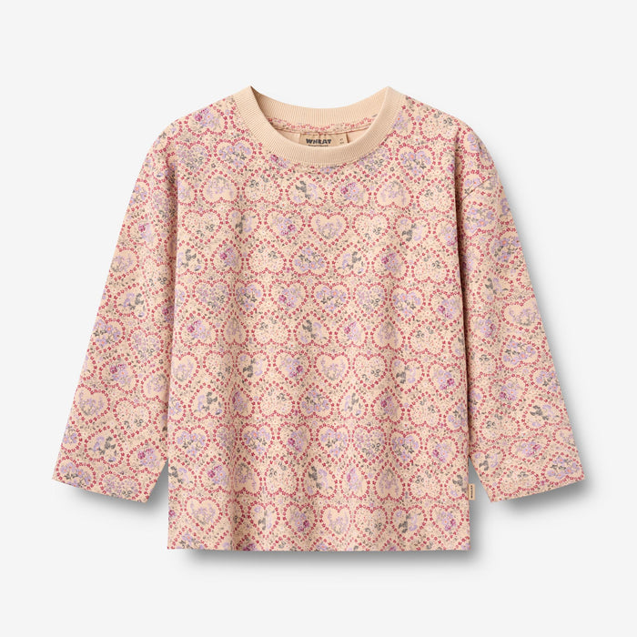 Wheat Main 2 T-shirt L/S Dixie T-Shirt 9876 magenta heart flowers