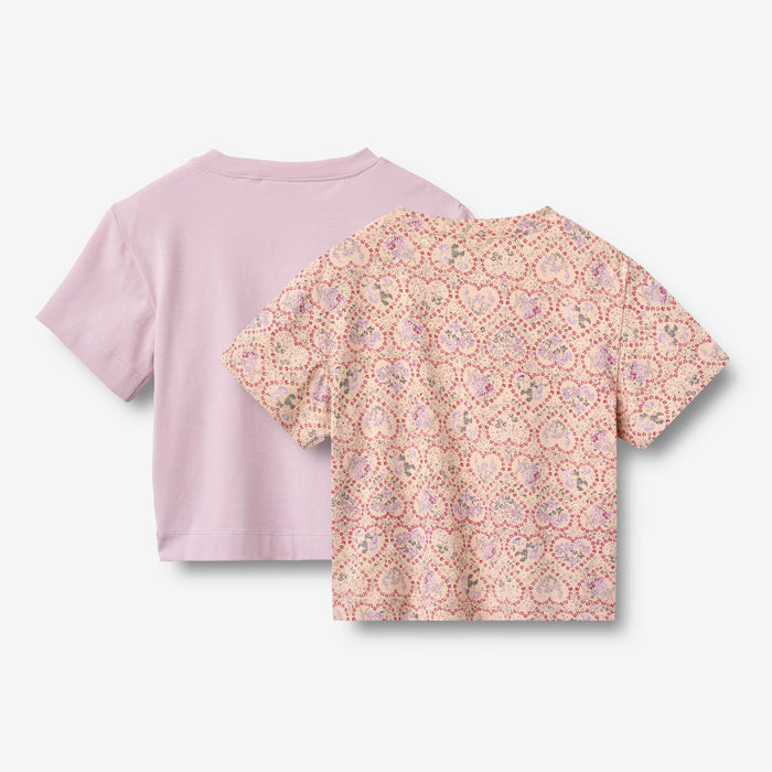 Wheat Main 2 T-shirt S/S Ella T-Shirt 9876 magenta heart flowers
