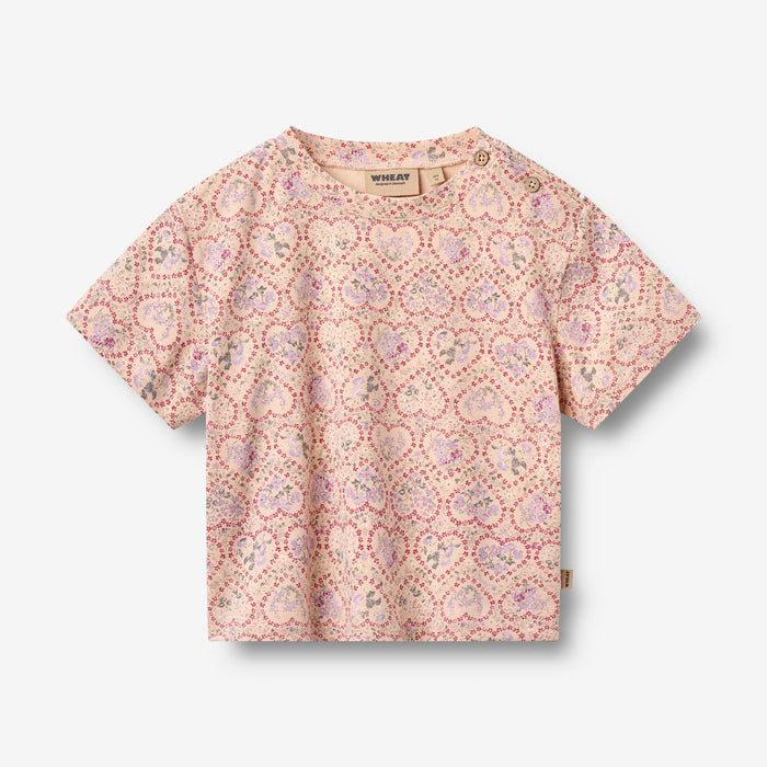Wheat Main 2 T-shirt S/S Ella T-Shirt 9876 magenta heart flowers