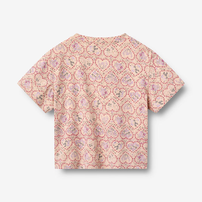 Wheat Main 2 T-shirt S/S Ella T-Shirt 9876 magenta heart flowers