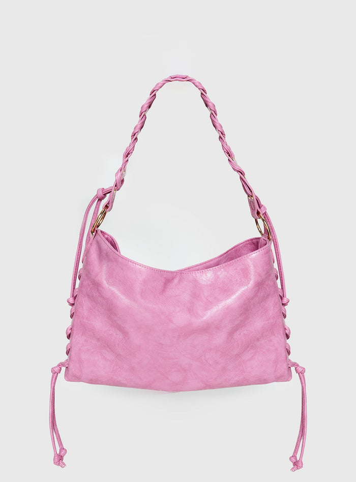 Amadea Tie Detail Shoulder Bag Pink