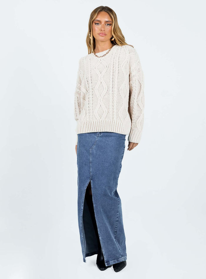 product Anaya Oversized Sweater Beige Princess Polly  Long