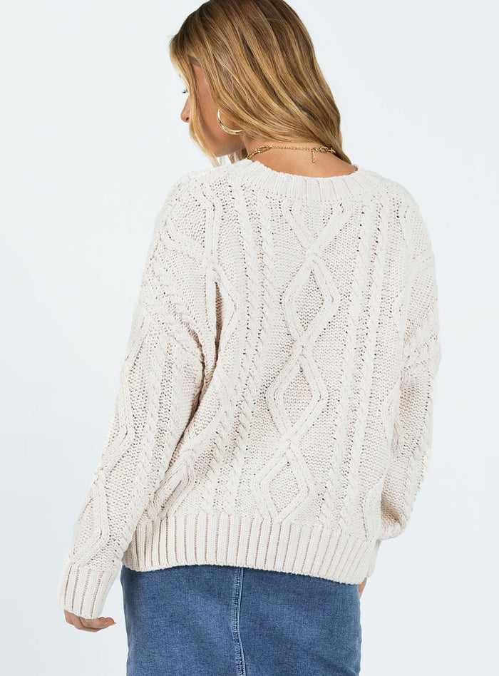 product Anaya Oversized Sweater Beige Princess Polly  Long