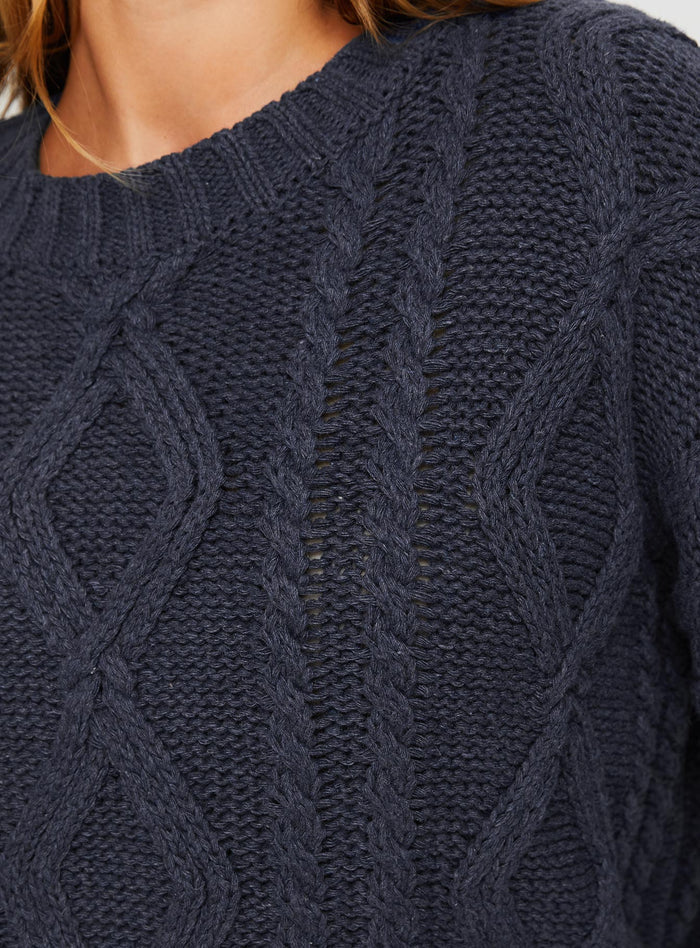 product Princess Polly Anaya Oversized Sweater Navy Cropped