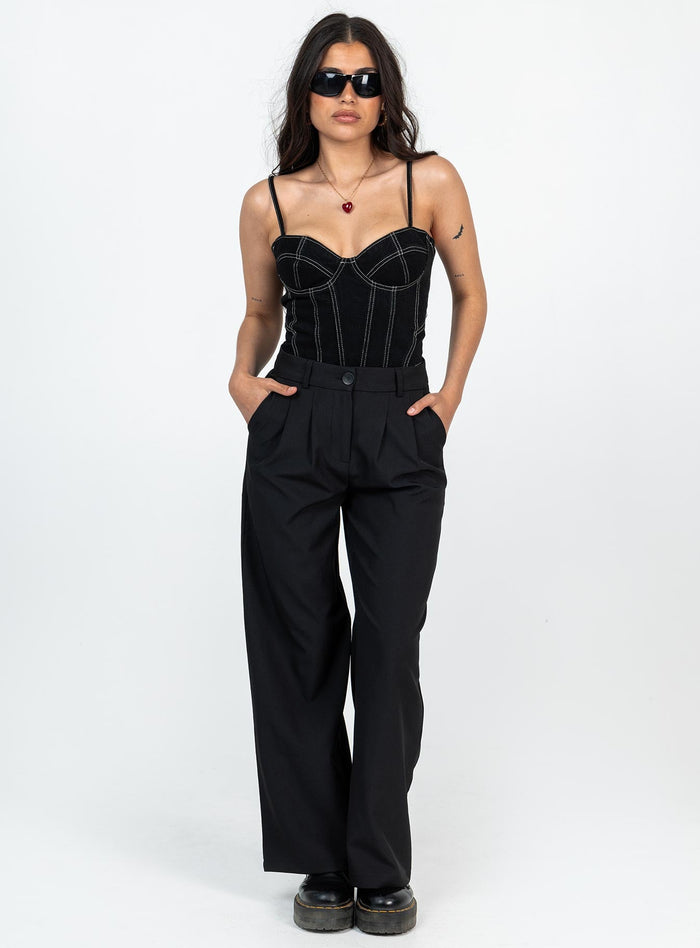 product Princess Polly High Waisted Pants  Archer Pants Black Petite