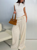 Aubrette Satin Tie Trousers Cream