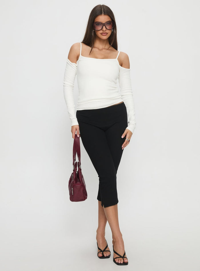 Baseline Rib Capri Trousers Black Tall