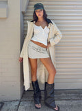 Baseline Rib Skort Grey Marle
