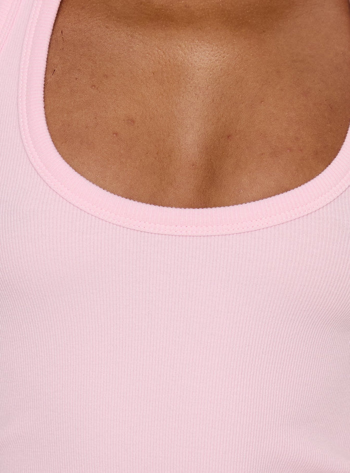 Baseline Scoop Halter Rib Vest Pink