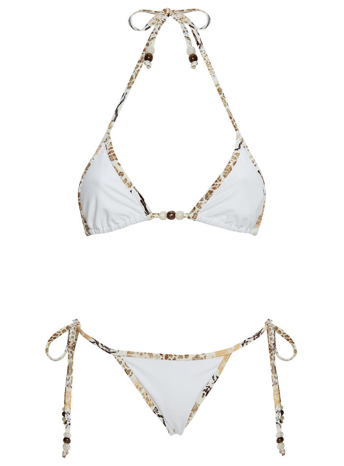 Beasley Tie Side Bikini Bottoms White / Animal Multi