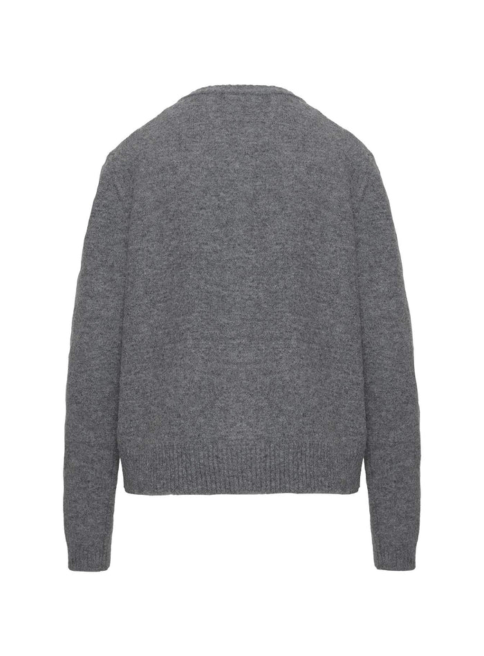 back view of model wearing Princess Polly Better Than Fiction Cardigan Grey Long