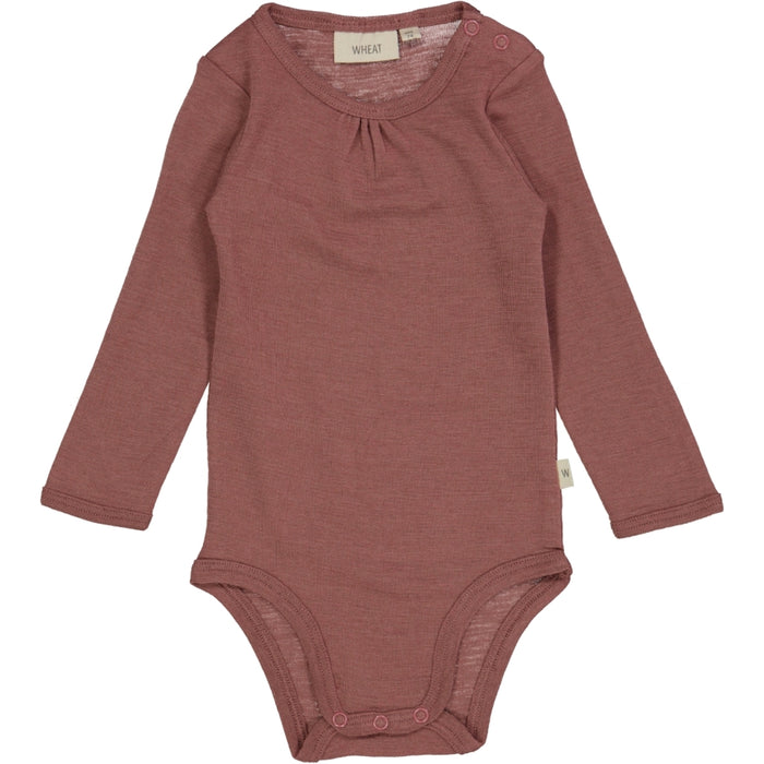 Wheat Wool Body Gatherings Wool LS Underwear/Bodies 2110 rose brown