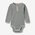 Wheat Main Body L/S Benny Underwear/Bodies 1396 soft blue stripe