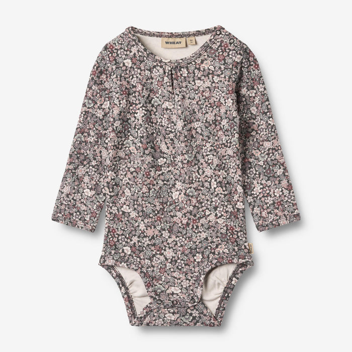 Wheat Main Body L/S Liv Underwear/Bodies 9565 purple stone flowers