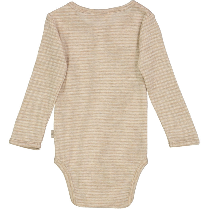 Wheat Wool Body Plain Wool LS Underwear/Bodies 3206 khaki stripe