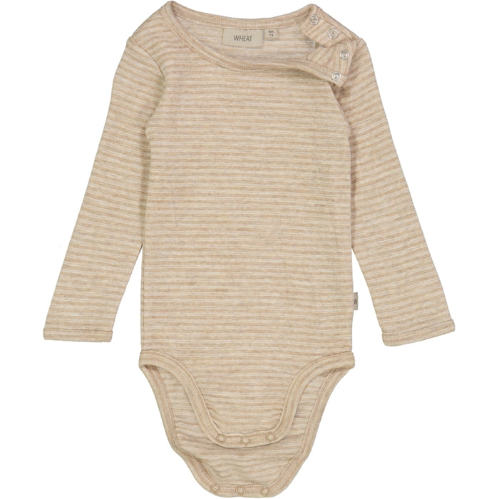 Wheat Wool Body Plain Wool LS Underwear/Bodies 3206 khaki stripe