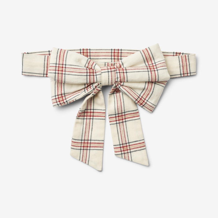 Wheat Main Bow Waist Sonja Accessory 9068 eggshell check