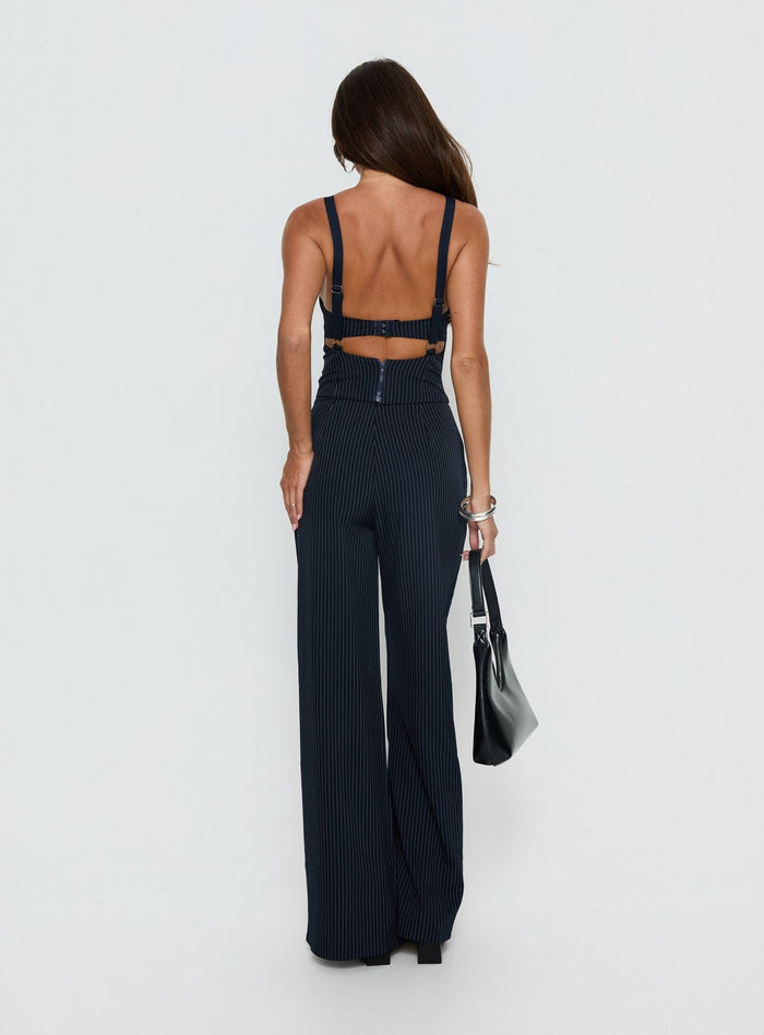Briana Set Navy Pinstripe Petite