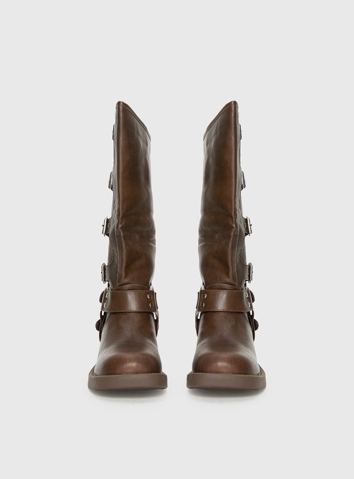 Buckle Down Boots Brown