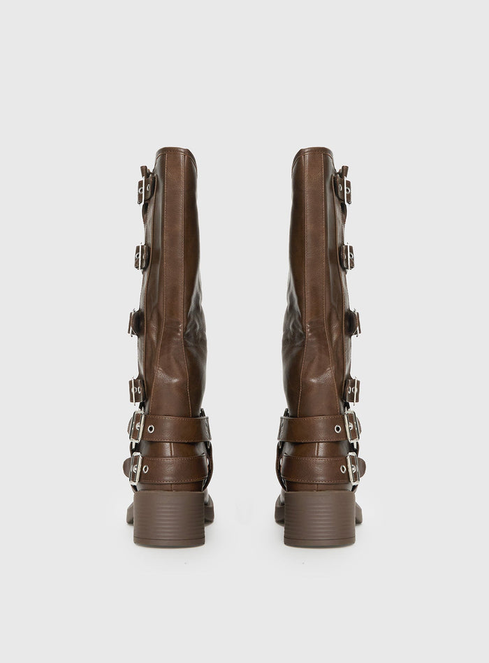 Buckle Down Boots Brown