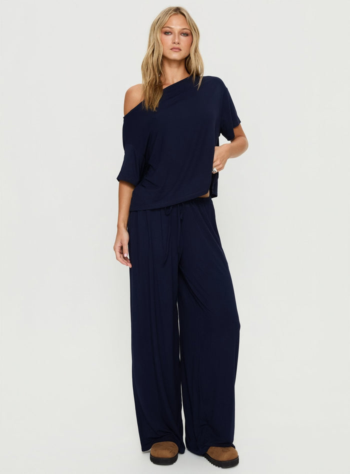 Cozy Hour Sleep Relaxed Trousers Navy