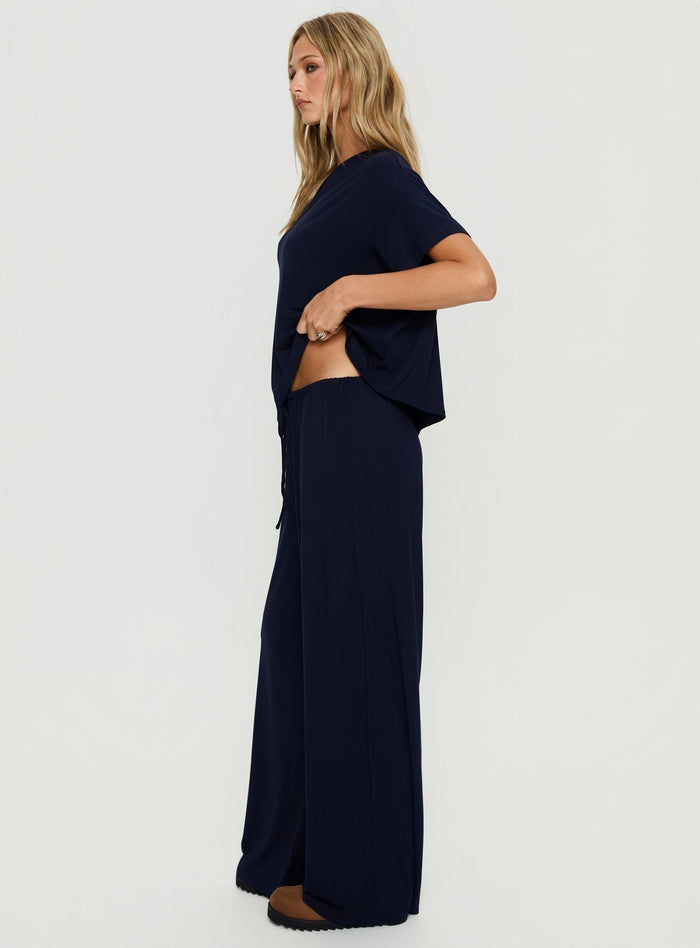 Cozy Hour Sleep Relaxed Trousers Navy