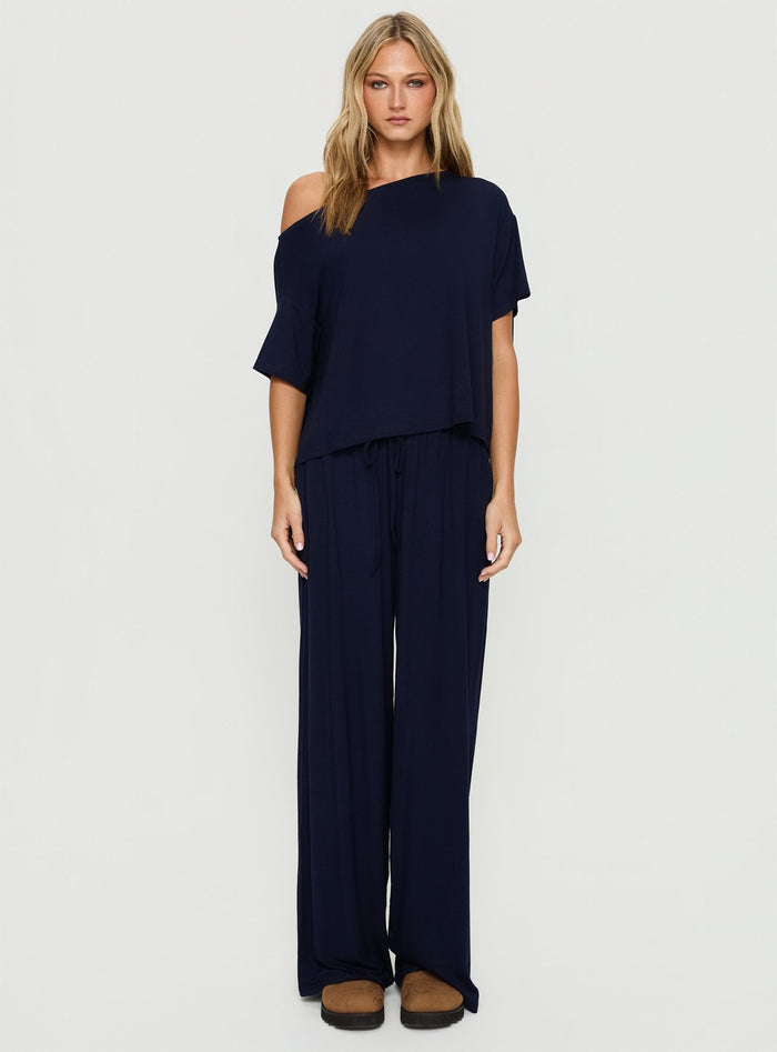 Cozy Hour Sleep Relaxed Trousers Navy