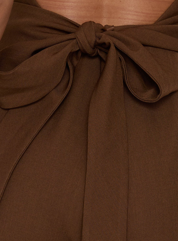 Dolana Halter Playsuit Chocolate