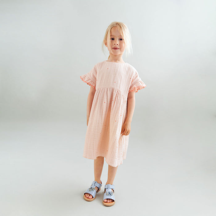Wheat Main Dress Lace Thit Dress 9652 powder hearts