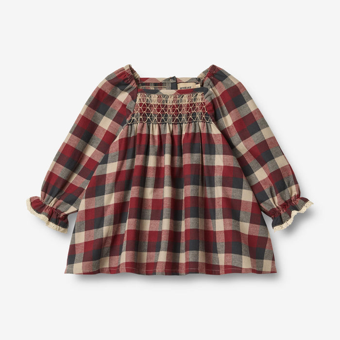 Wheat Main Dress L/S Lace Bella Dress 9588 red blue check