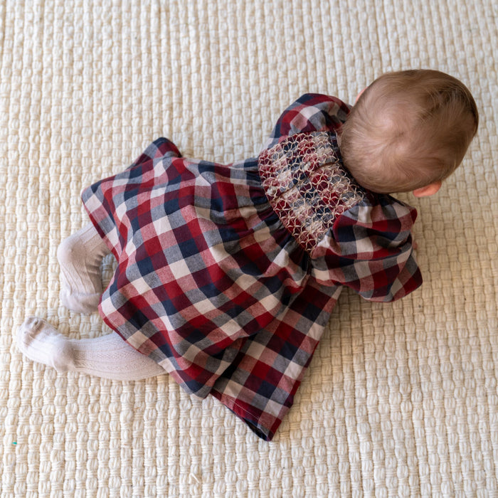 Wheat Main Dress L/S Lace Bella Dress 9588 red blue check