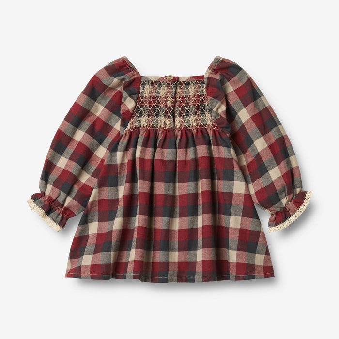 Wheat Main Dress L/S Lace Bella Dress 9588 red blue check