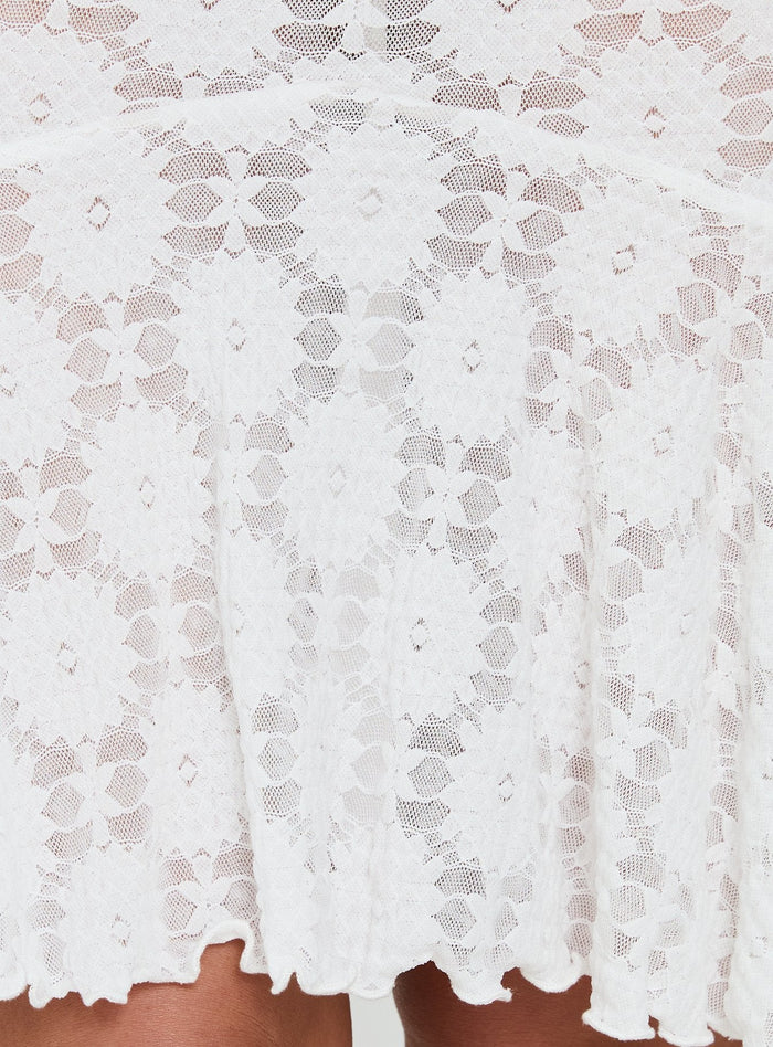 product Princess Polly Elphie Sheer Lace Midi Skirt White