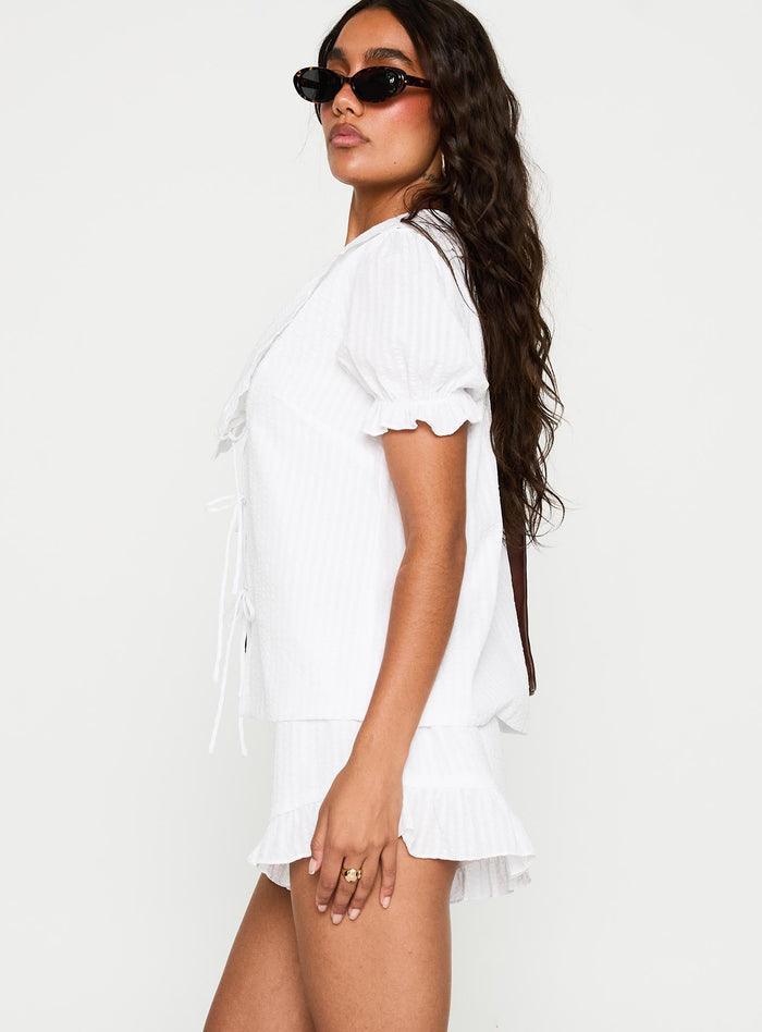 Eternal Sun Collared Co-ord White