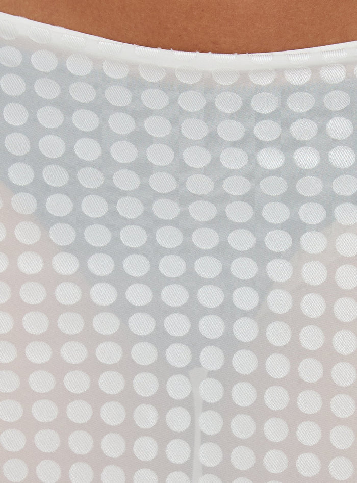 Capturing the Evangela Sheer Midi Skirt in womens-skirts with polkadot detail and texture Princess Polly