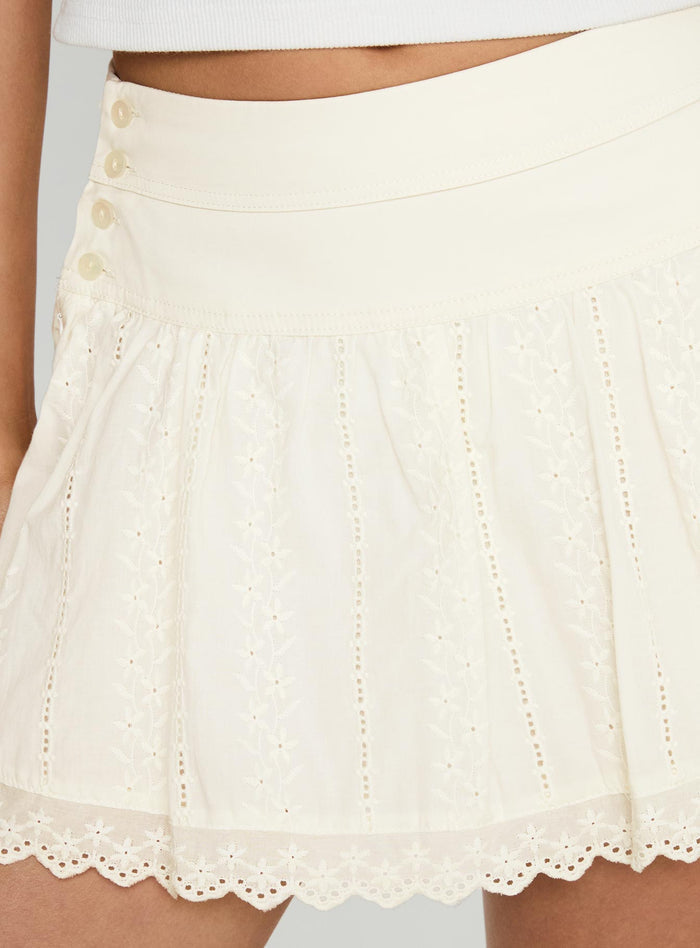 product Princess Polly Fairylike Broderie Mini Skirt Ivory Mini Skirts