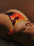 Fleura Tie Side Beaded Bikini Bottom Orange Multi