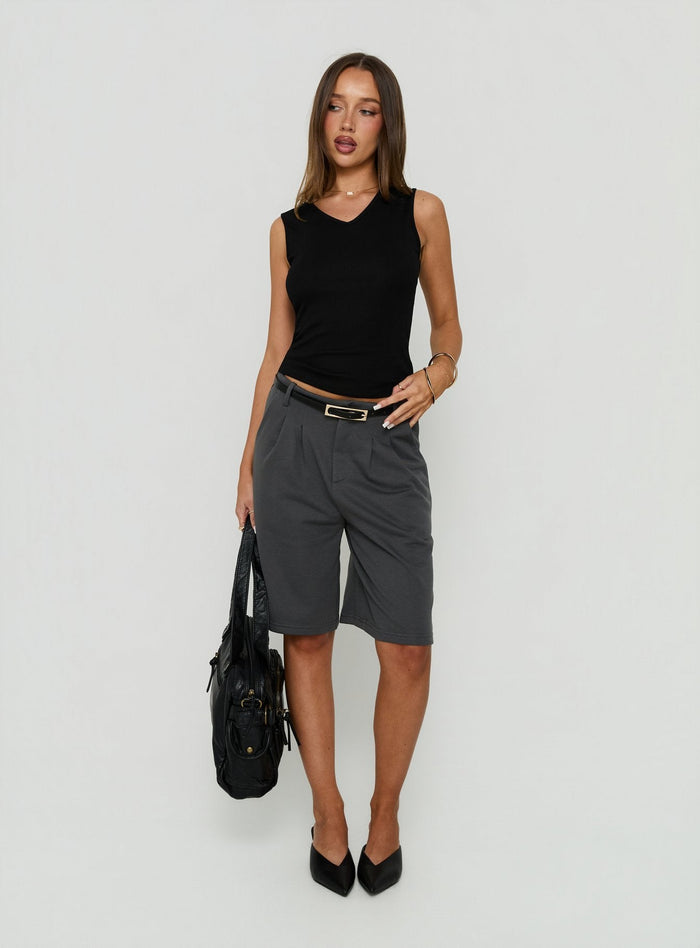 Furthest Thing V Neck Sleeveless Top Black
