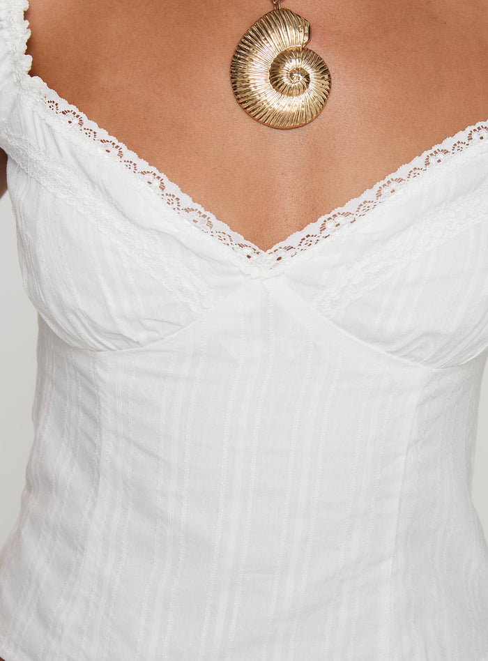 product Princess Polly Fyrie Top White Short Sleeves V-Neck