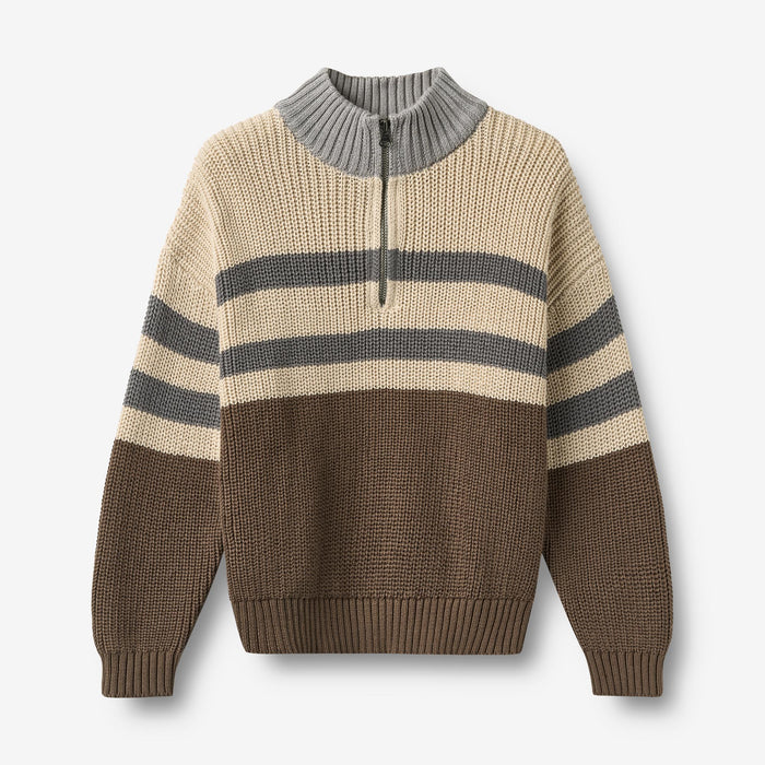 Wheat Main Half zip Jumper L/S Simo Pullover 1138 dry wood