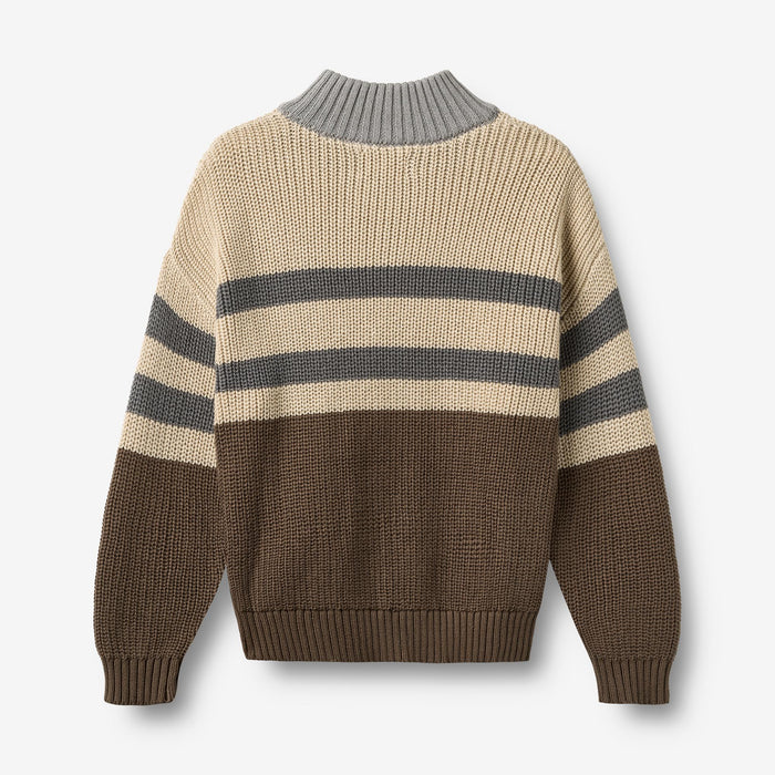 Wheat Main Half zip Jumper L/S Simo Pullover 1138 dry wood