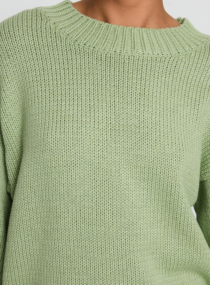 Harmony Balloon Sleeve Knit Jumper Sage