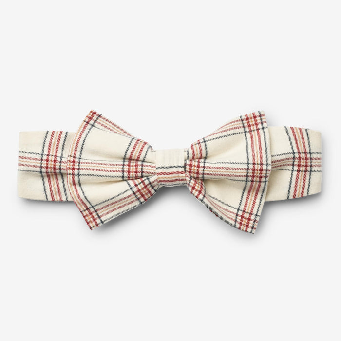 Wheat Main Headband Bow Alba Accessory 9068 eggshell check