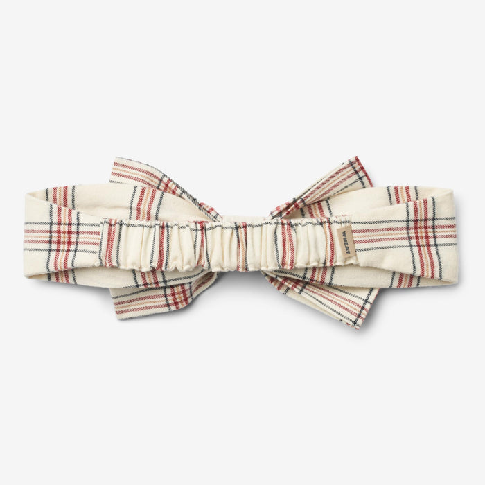 Wheat Main Headband Bow Alba Accessory 9068 eggshell check